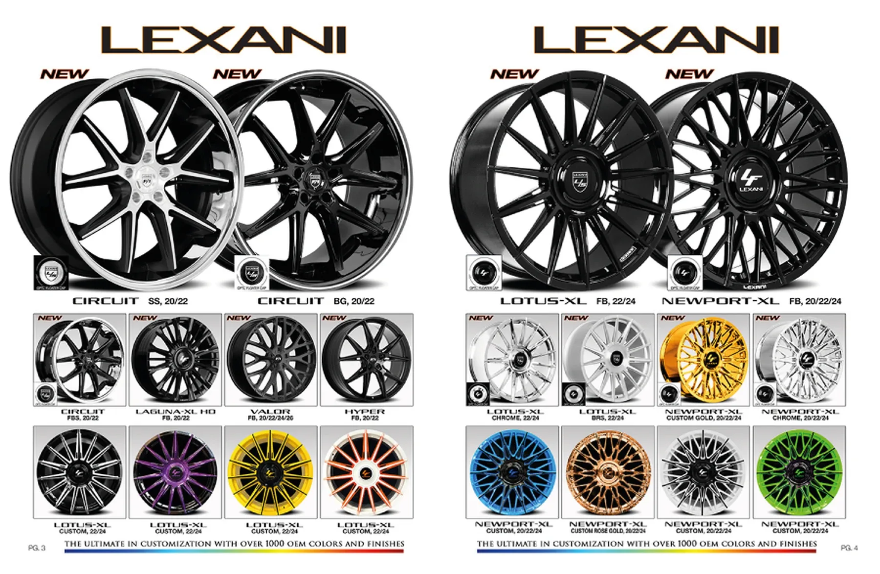 Lexani wheel catalog sheet 1 of 15, as supplied by Cali Vibes