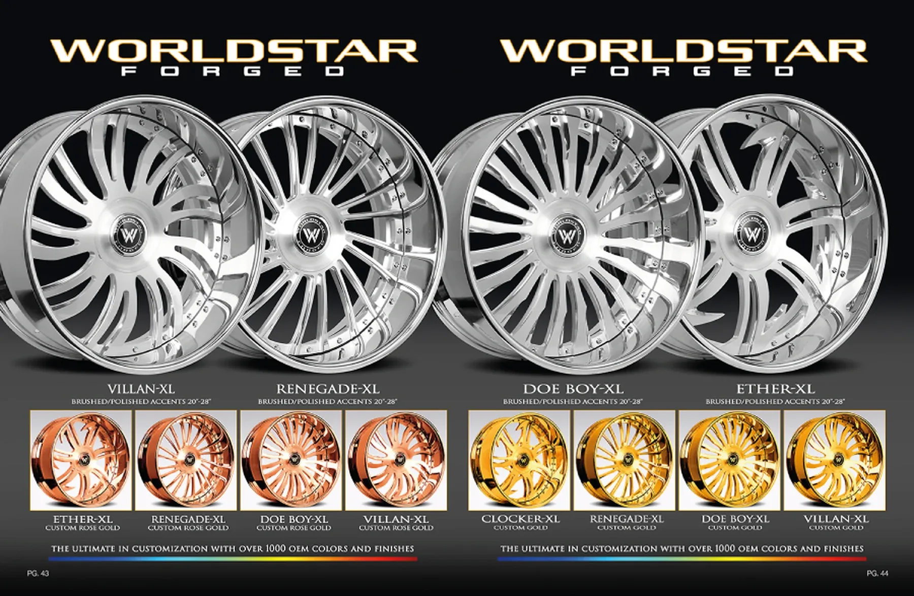 Worldstar Forged wheel catalog sheet 14 of 15, as supplied by Cali Vibes